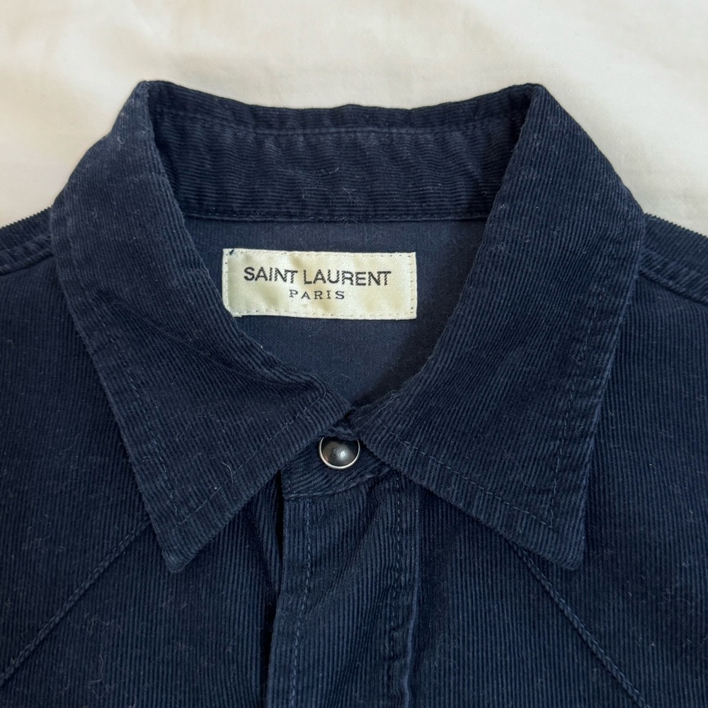XS Navy Blue Saint Laurent Western Corduroy